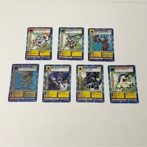 Vtg Lot of 7 Digimon Trading Cards MetalSeadramon DemiDevimon Drimogemon